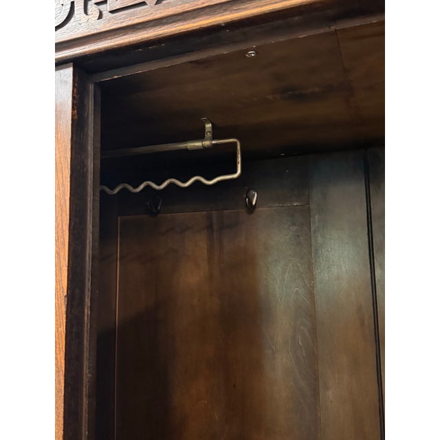 Ray & Miles Carved Oak Mirrored Wardrobe, Antique For Sale In San Francisco - Image 6 of 12
