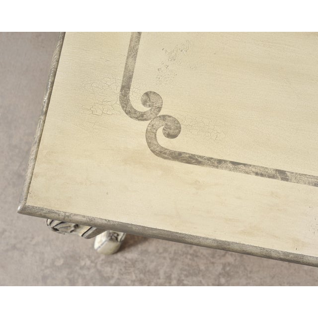 Dennis & Leen Dennis & Leen Beauvais Painted Square Salon Games Center Table For Sale - Image 4 of 18