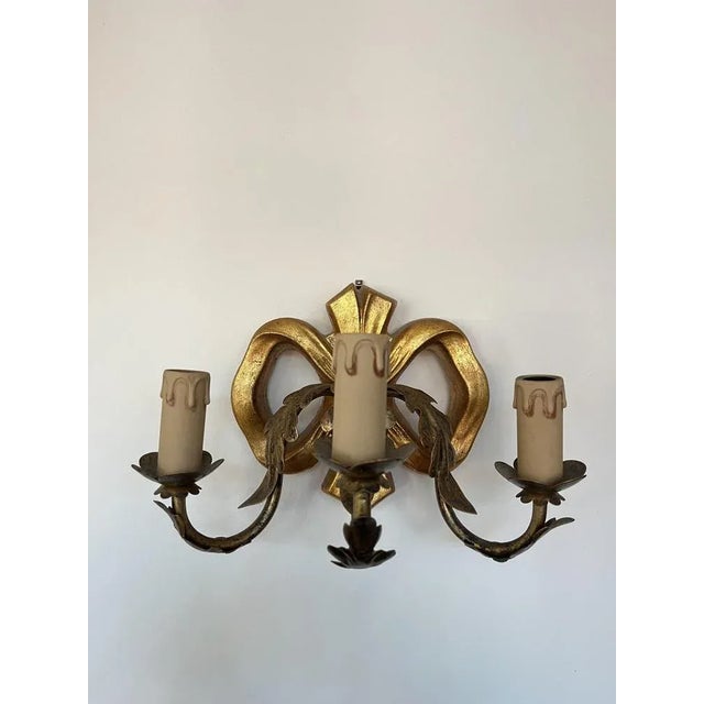Italian Beech Wall Lights, 1980s, Set of 7 For Sale - Image 4 of 5