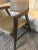Gunlocke chair with tan upholstery with walnut frame sturdy well made chair