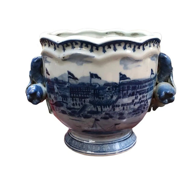 Blue 19th Century Chinese Thirteen Hongs of Canton Pot For Sale - Image 8 of 8