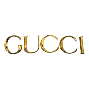 Late 20th Century Decorative Wall Ornament Gucci Letters Made in Golden Brass From Retail Store