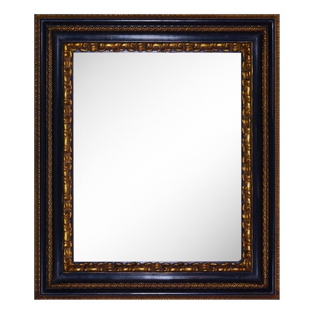 Vintag Giltwood Mirror with Dark Patinated Frame in the style of Salvator Rosa, Italy, Late 20th Century For Sale