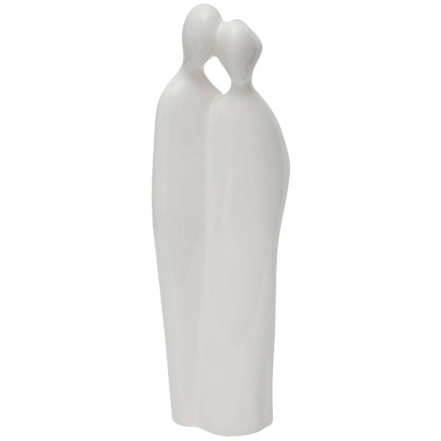 Vintage Rosenthal Netter Modernist White Porcelain Abstract Figure Sculpture For Sale