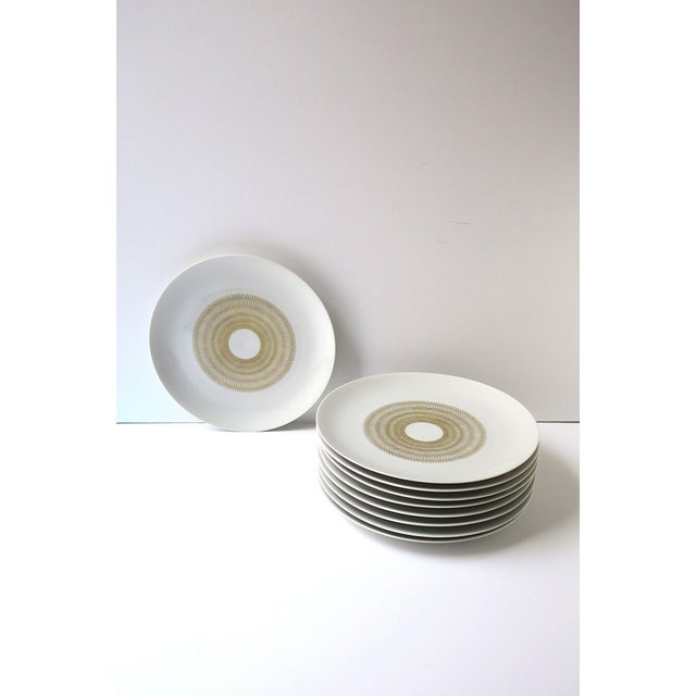 Mid-Century Modern German Porcelain Dinner Plates, French Designer Jean Luce, Midcentury Modern, Set of 10 For Sale - Image 3 of 12