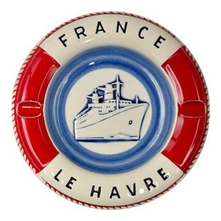 Vintage Ss France Le Havre Ocean Liner Nautical Ashtray For Sale