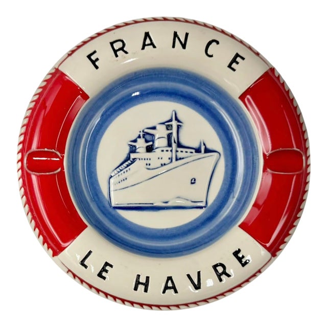 Vintage Ss France Le Havre Ocean Liner Nautical Ashtray For Sale