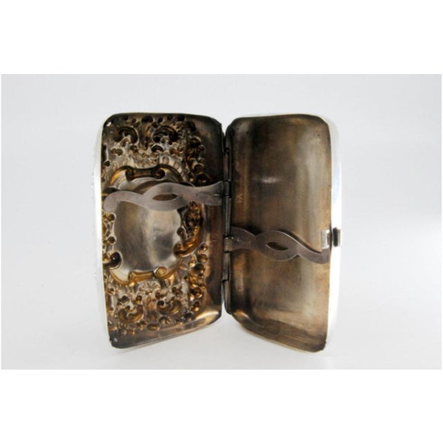 Silver Cigarette Case with Engravings For Sale - Image 6 of 10
