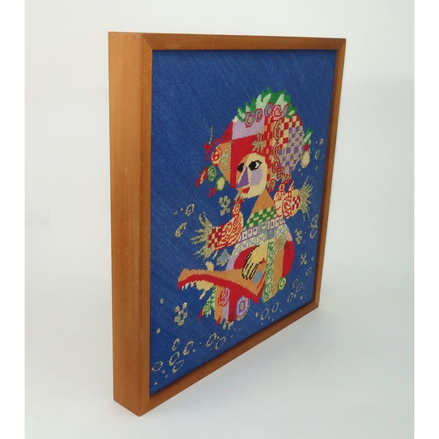 Wood Vintage Bjorn Wiinblad Needlepoint Wall Hanging For Sale - Image 7 of 11