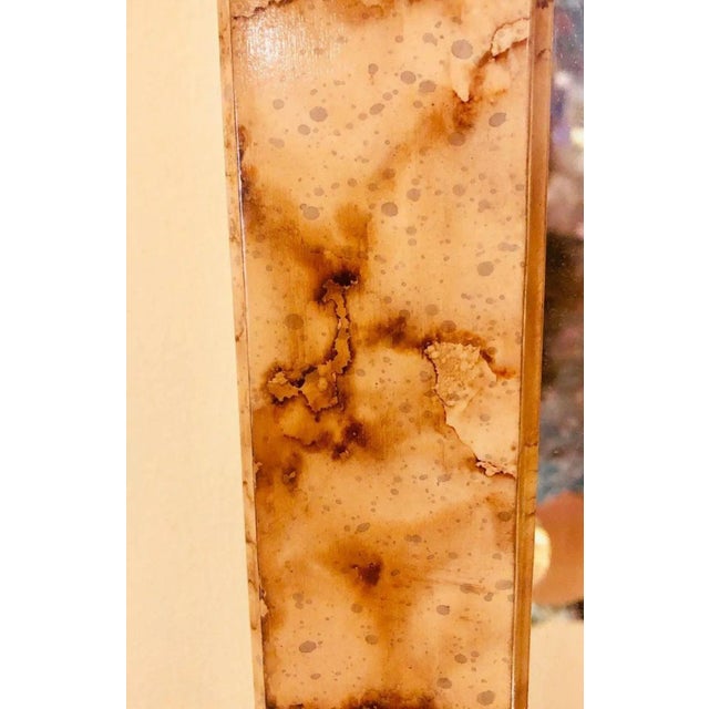 Beige Pair of Rectangular Hollywood Regency Faux Marble Wall, Console or Pier Mirrors For Sale - Image 8 of 10