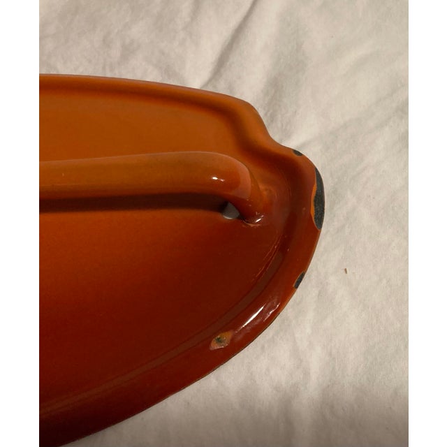 Vintage Enamelware Kitchen Towel Hanger for Cottage or Cabin For Sale - Image 4 of 9