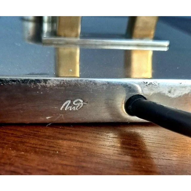 Metal Italian Architectural Desk Brass Lamp For Sale - Image 7 of 11