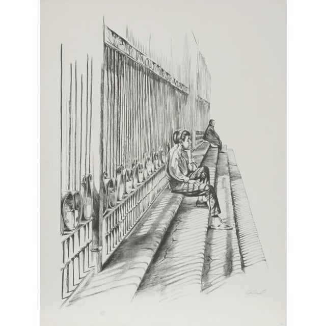 Harry McCormick "On the Steps" Lithograph For Sale