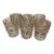 1990s Pressed Glass Lowballs With a Sunflower and Bulls-Eye Pattern - Set of Six For Sale