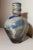 1990s Original 1998 M Whitten Stoneware Be Still Cobalt Wash Sculptural Pottery Vase For Sale - Image 5 of 12