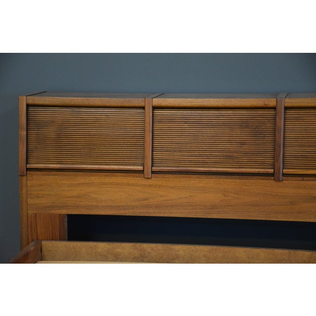 Walnut King Platform Bed by Barzilay For Sale - Image 11 of 12