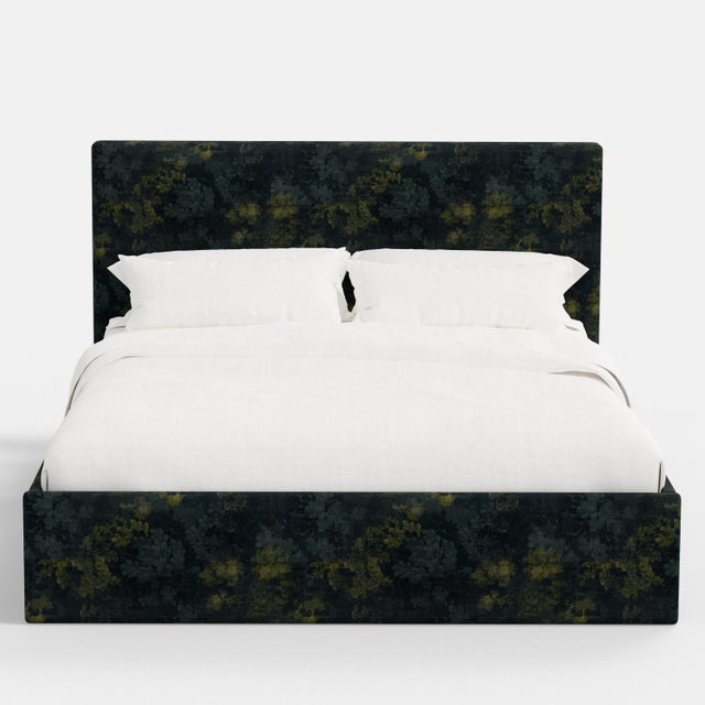 Spritely Home Square Low Platform Bed in Verdure Navy, Twin For Sale - Image 4 of 6