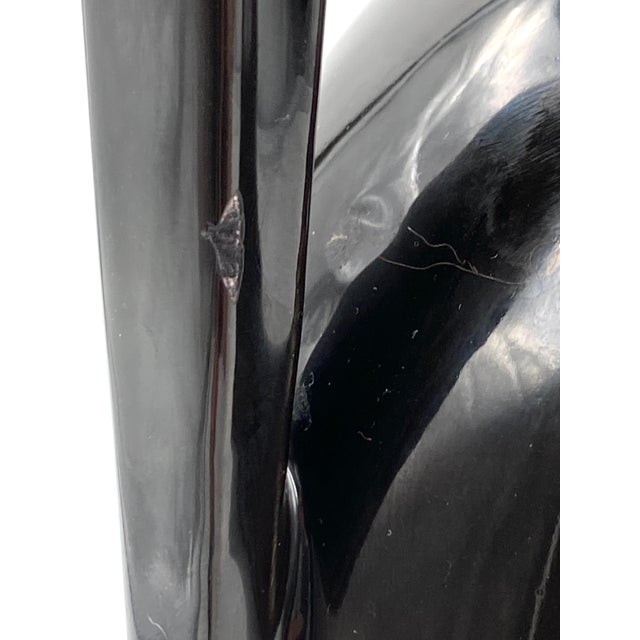 Organic Modern Black Ceramic Vase, France 1970s For Sale - Image 9 of 13