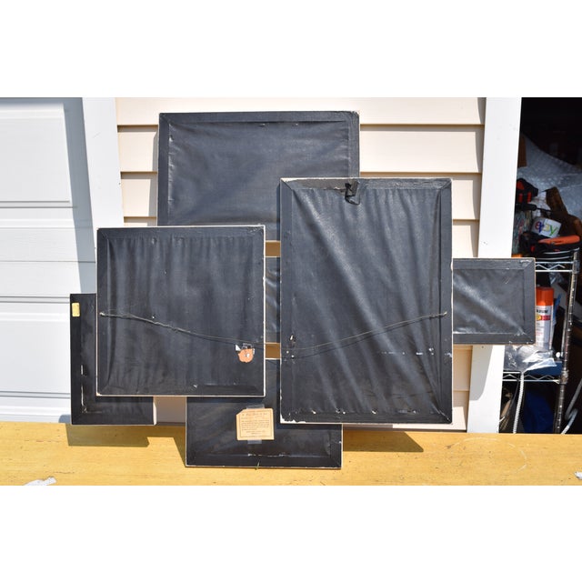 Mid-Century Modern Abstract Geometric Grouped Wall Art Mirror Fine Art Guild For Sale In New York - Image 6 of 7