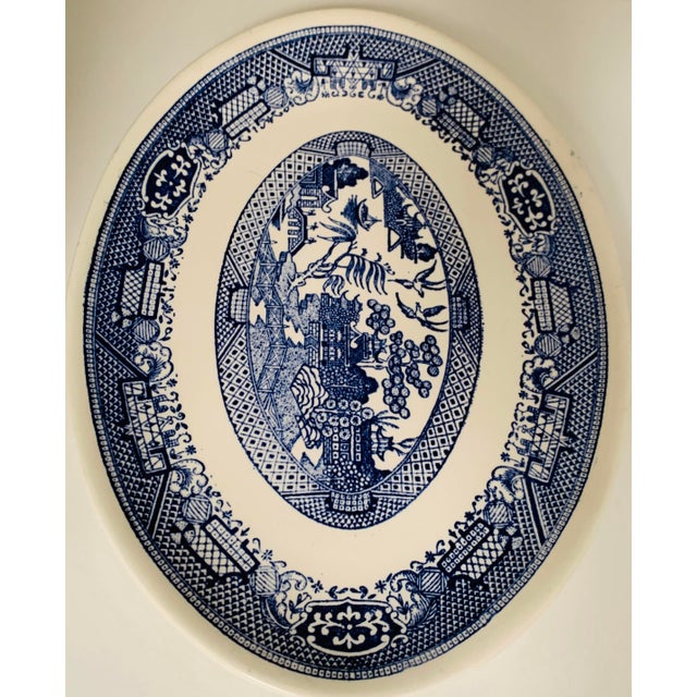 Early 20th Century Vintage Blue Willow Transferware Plates - 9 Pieces For Sale - Image 5 of 6