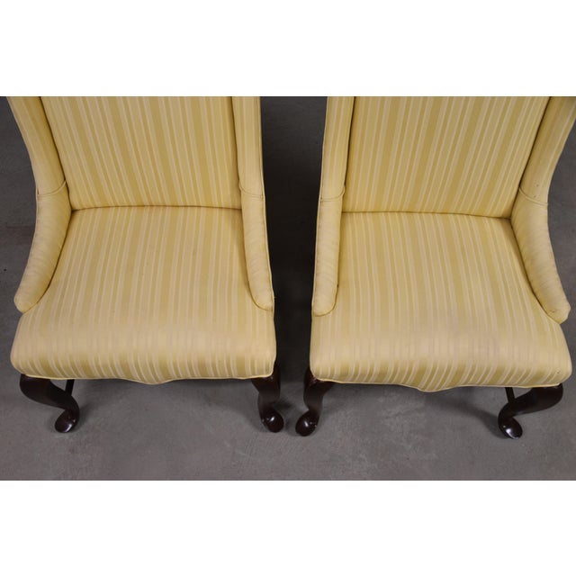 Textile 1980s Ethan Allen Queen Anne Style Lounge Chairs - A Pair For Sale - Image 7 of 9