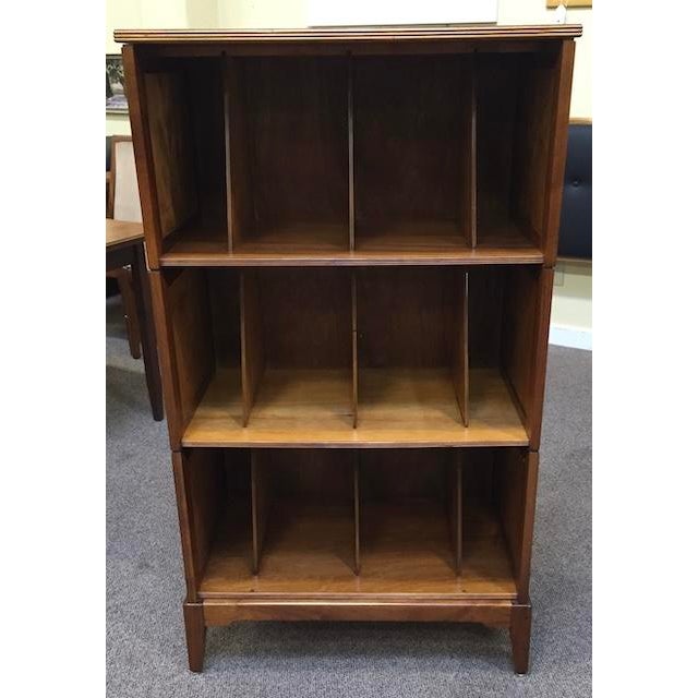 1970s Walnut Three Tier Vinyl Storage Shelving For Sale - Image 5 of 6