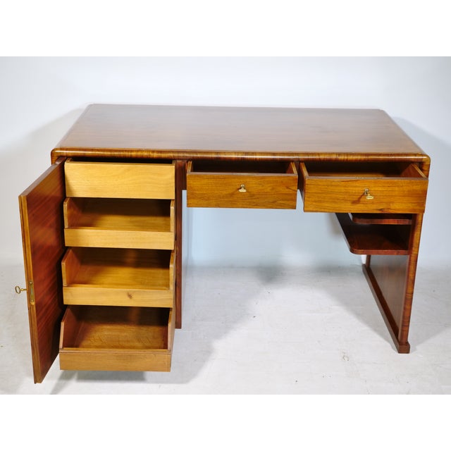 Art Deco Desk in Walnut, 1920s For Sale - Image 9 of 15