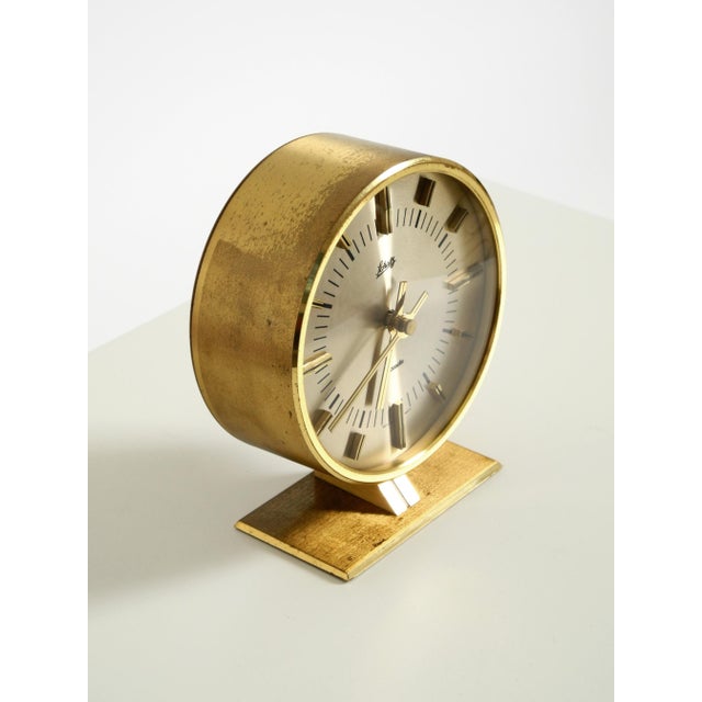 Metal Round Brass Table Clock by Schatz, Germany, 1960s For Sale - Image 7 of 18