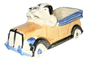 Vintage 1950s Dog Driving in Car Planter, Japan