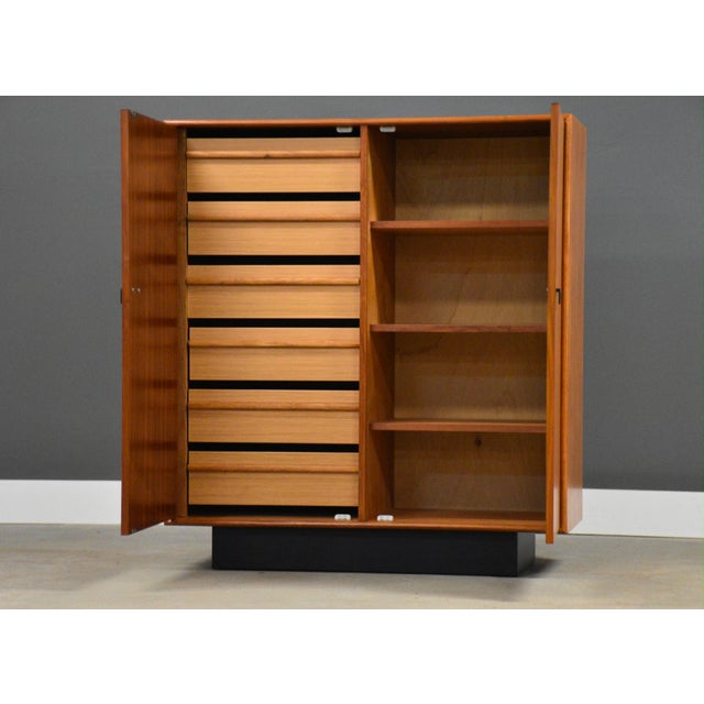 1970s Modern Teak Armoire Dresser For Sale - Image 10 of 10