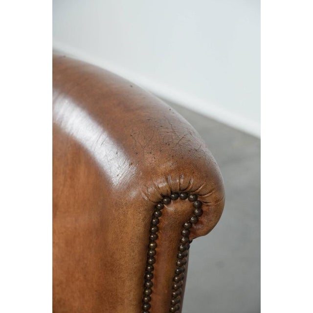Vintage Brown Sheepskin Armchair For Sale - Image 10 of 13