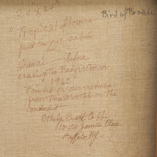 'Birds of Paradise, Hawaii' by Ethelyn Cobb, 1962, Mid-Century, New York Woman Artist, Woodstock, Art Students League For Sale - Image 9 of 10