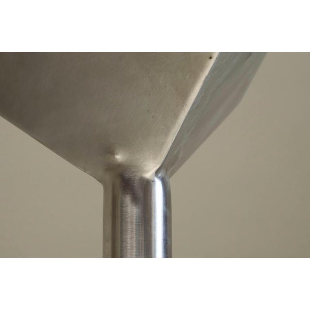 Large Postmodern Table Lamp in Brushed Steel, 1970s For Sale - Image 8 of 14