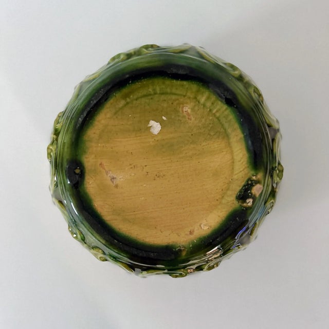 Forest Green Antique Art Nouveau Majolica Jardinière by Weller Art Pottery For Sale - Image 8 of 9