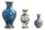 Chinese Jingfa Vases in Enamel, Metal & Wood, 1960s, Set of 3 For Sale