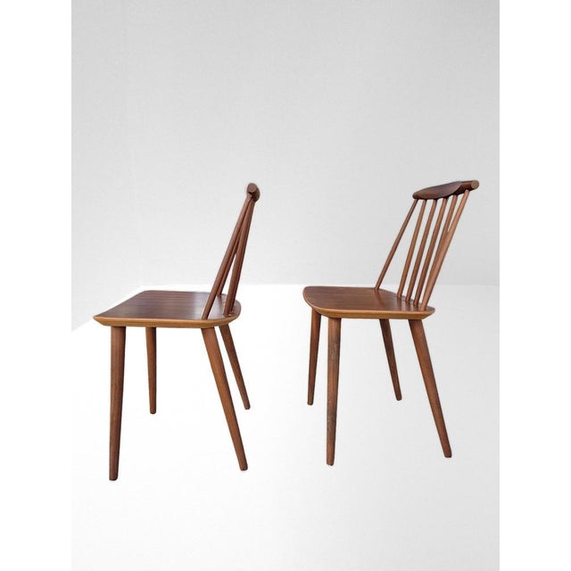 Set of J77 Teak Chairs by Folke Pållson for FDB Møbelfabrik, 1960s For Sale - Image 3 of 8