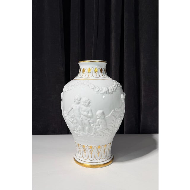 Capo Di Monte Capodimonte Italian Glazed Ceramic Vase For Sale - Image 4 of 6