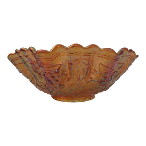 Mid 20th Century Imperial Glass Iridescent Marigold Grape Carnival Glass Bowl
