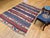 Vintage Caucasian Kilim Rug, Handwoven Wool, Geometric Stripes, Blue & Ivory, 6' x 8' For Sale - Image 4 of 8