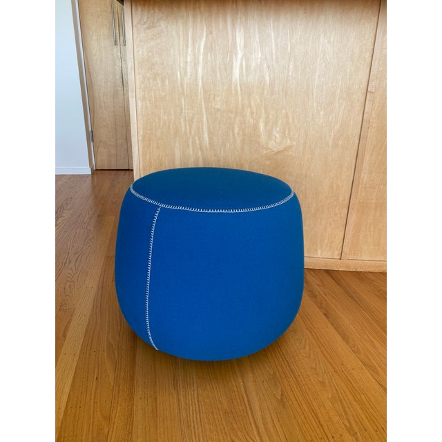 Modern Bernhardt Designs Upholstered Pouf Stool For Sale - Image 3 of 7
