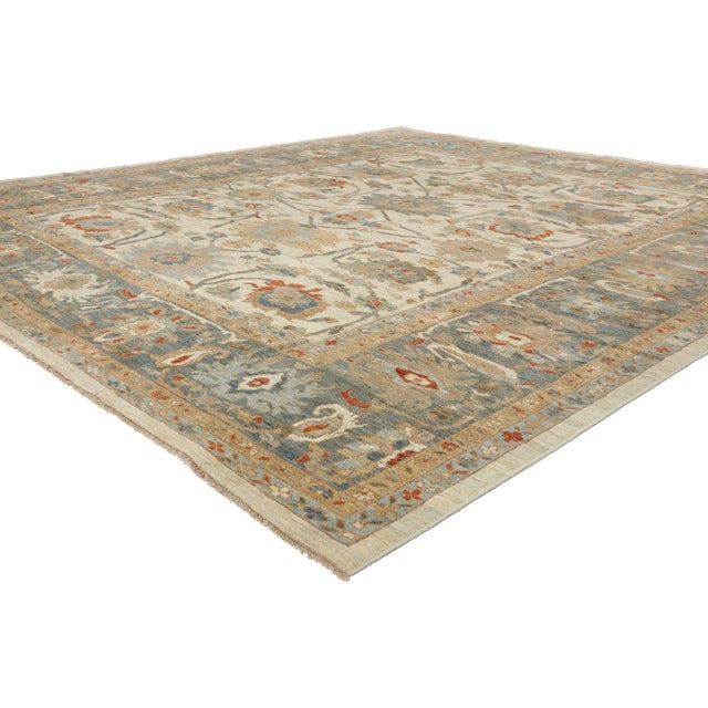 61298 Modern Persian Sultanabad Rug, 11'05 x 12'03. Emerging from Iran's Sultanabad region, Persian Sultanabad rugs are...