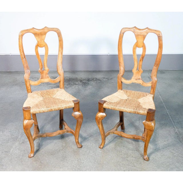 Wood Tuscan Dining Chairs in Walnut, 1800s, Set of 6 For Sale - Image 7 of 11