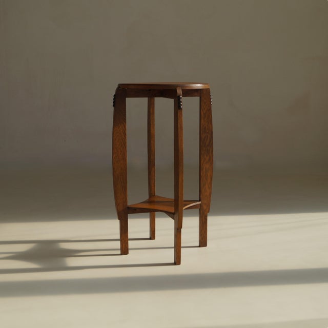 1920s Dutch Art Deco Amsterdam School Pedestal Table, 1920s For Sale - Image 5 of 18