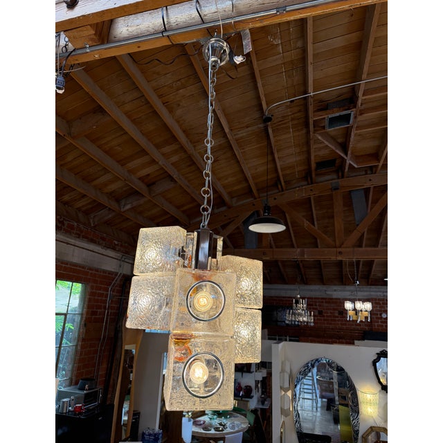 Toni Zuccheri for VeArt Murano 6 Light Pendant, Italy, 1970s For Sale In Los Angeles - Image 6 of 10