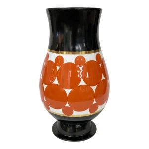 Currey & Company De Luca Orange and Black Vase