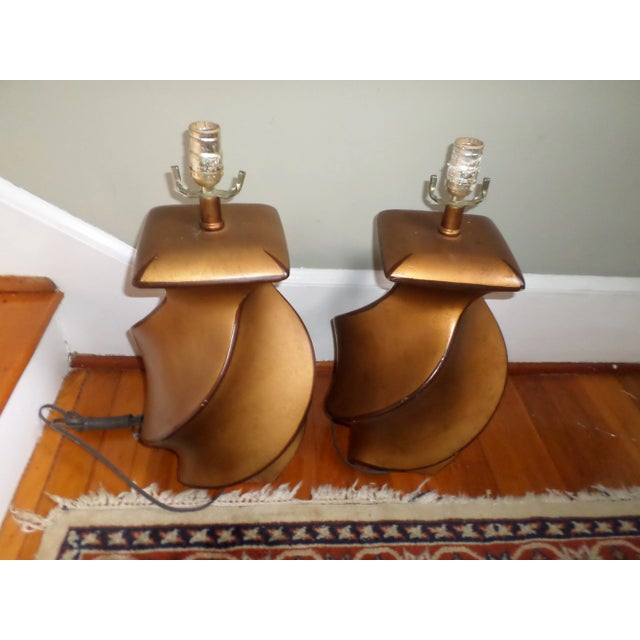 Here is a Spectacular Mid Century Modern Pair of Hollywood Glam Table Lamps. These Table Lamps have all The Bling of Old...
