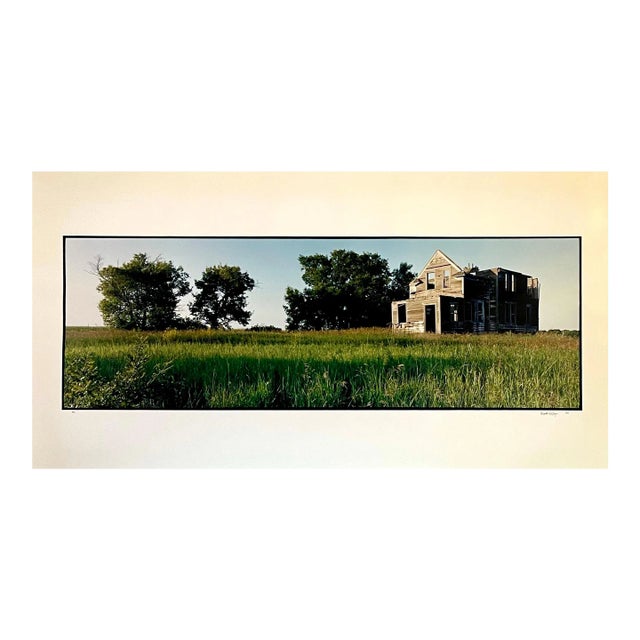 Maxwell Mackenzie, Old Barn Summer Landscape, Large Panoramic Vintage Color Photograph Signed Photo, 1992 For Sale