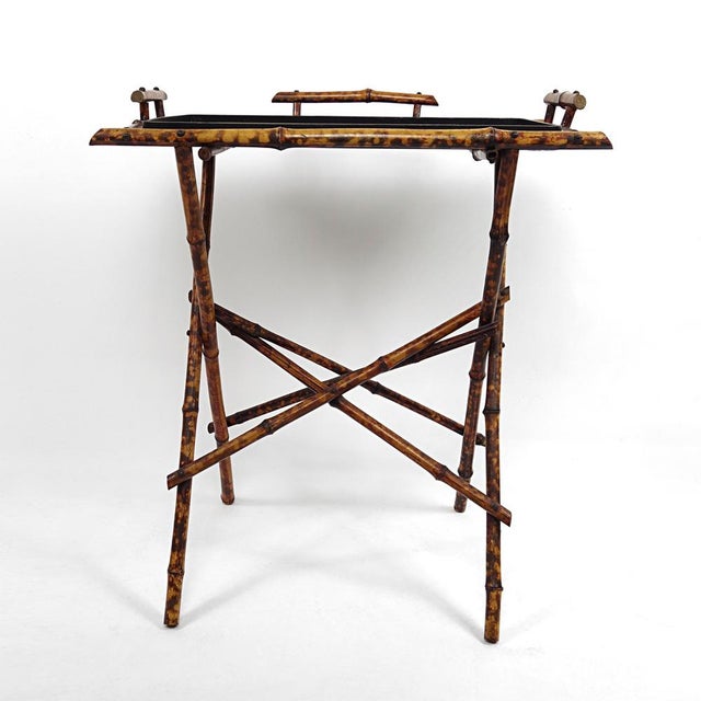 20th Century Oriental Tray Table on a Bamboo Stand For Sale - Image 3 of 9