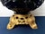 Metal Mid 20th Century Hollywood Regency Black Textured Art Glass Gilt Metal Table Lamp For Sale - Image 7 of 10