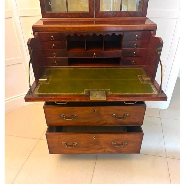 Antique Georgian Astragal Glazed Mahogany Bookcase with Secretaire from Gillows, 1780s For Sale - Image 15 of 18